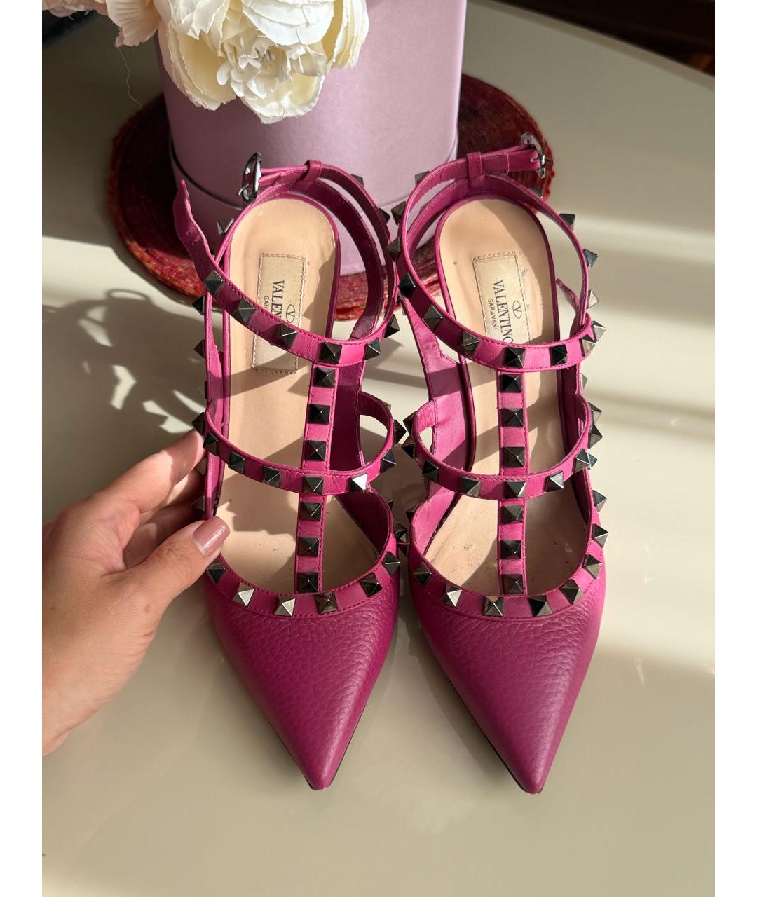 VALENTINO Бордовые кожаные туфли, фото 3