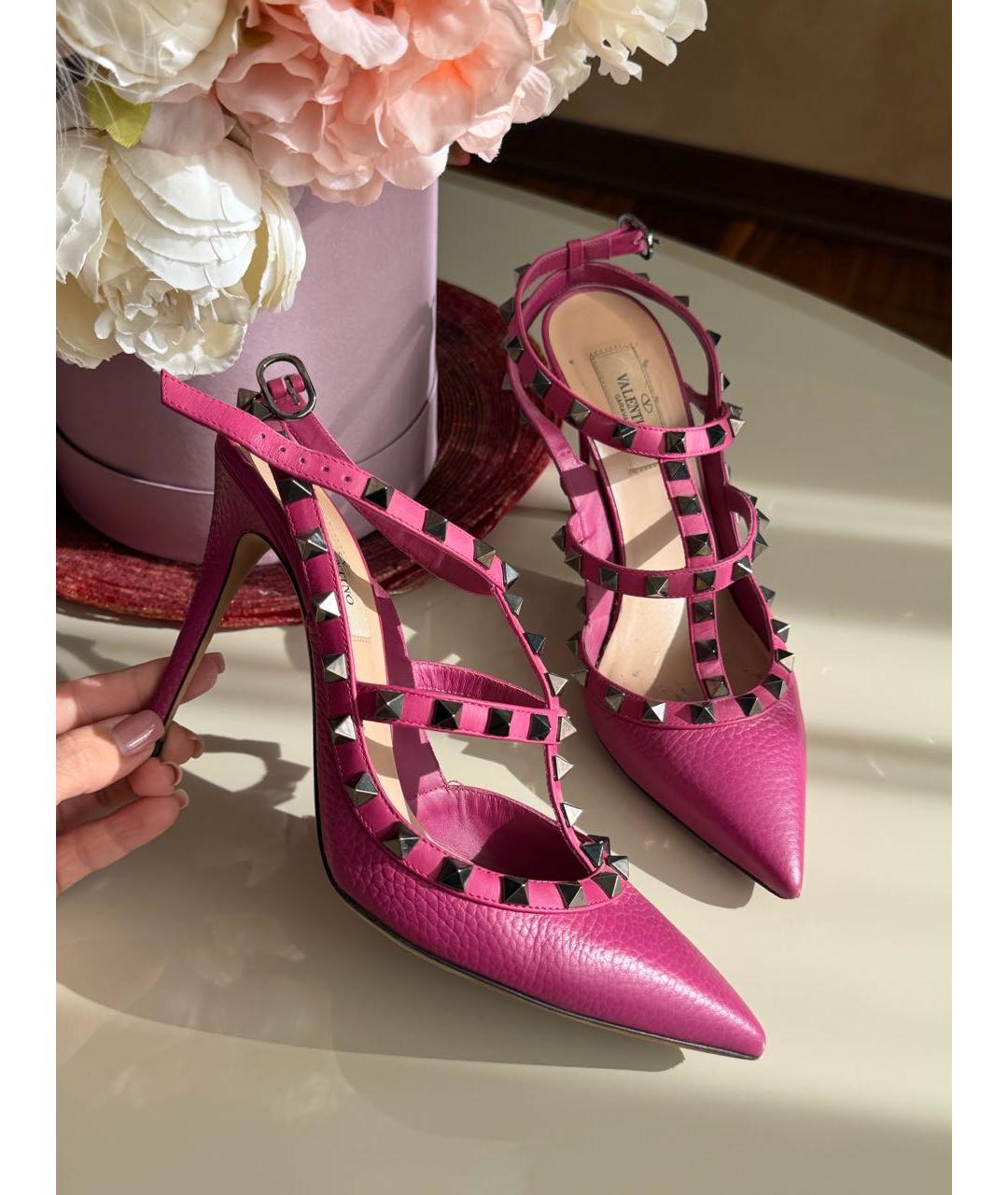VALENTINO Бордовые кожаные туфли, фото 2