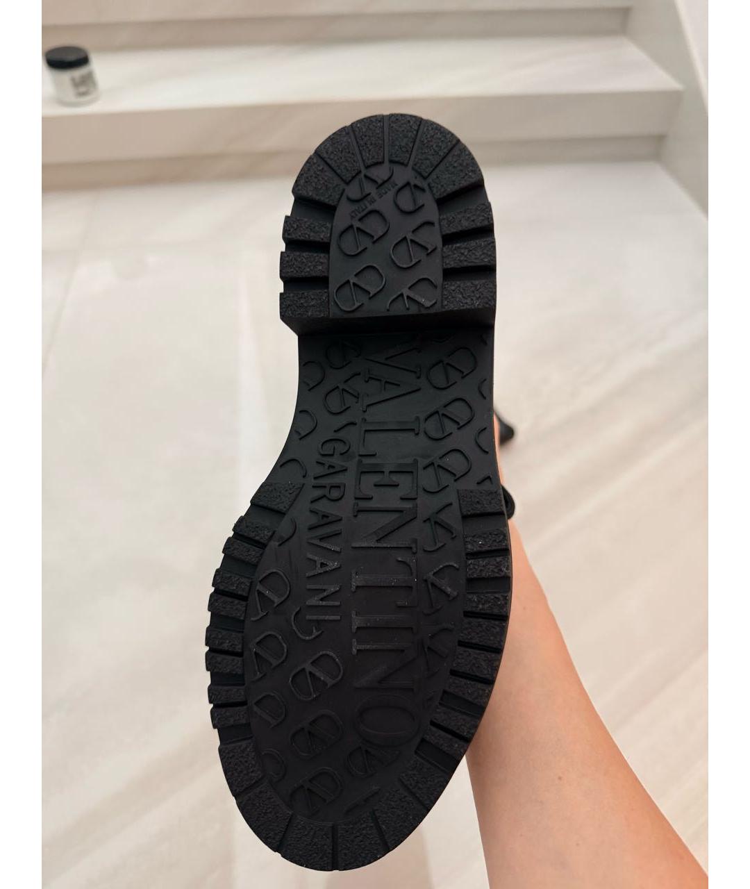VALENTINO Черные кожаные ботфорты, фото 4