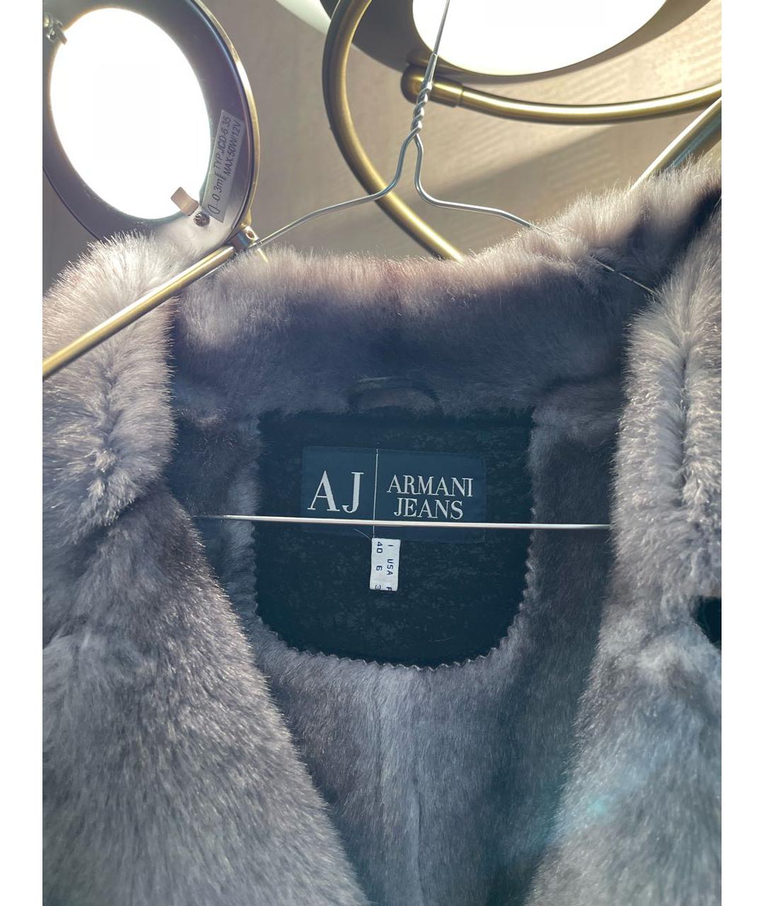 ARMANI JEANS Черная замшевая дубленка, фото 2