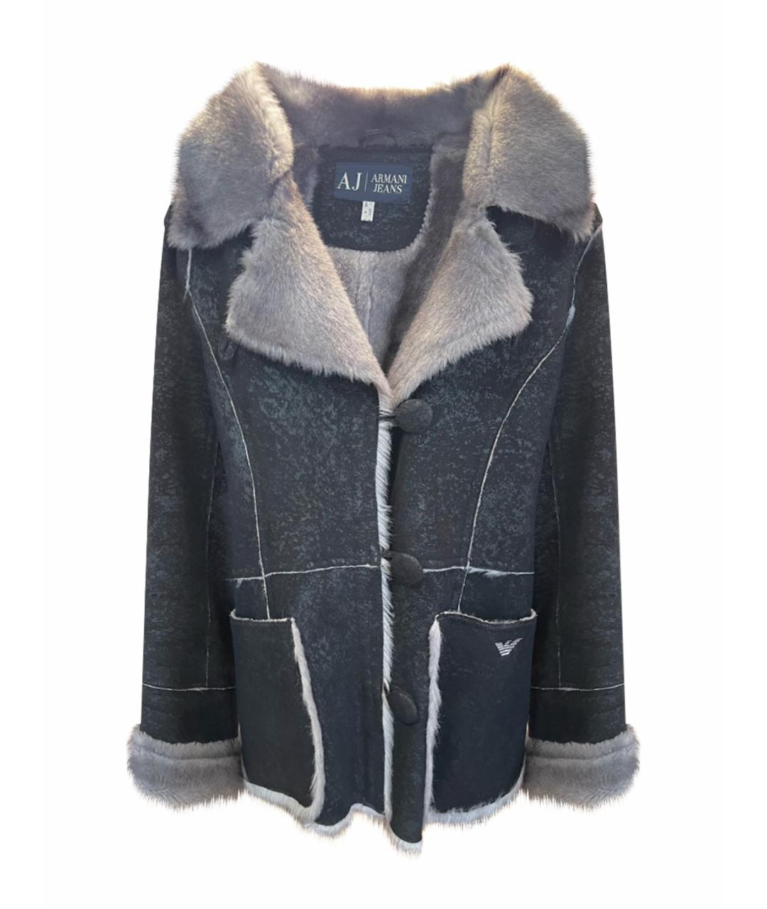 ARMANI JEANS Черная замшевая дубленка, фото 1