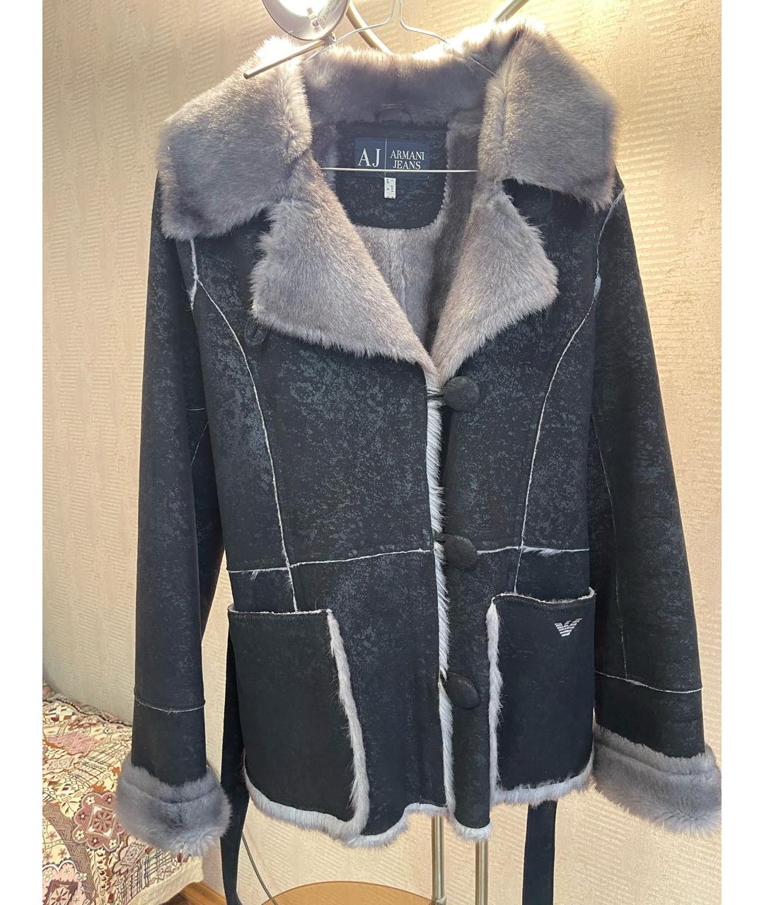 ARMANI JEANS Черная замшевая дубленка, фото 6