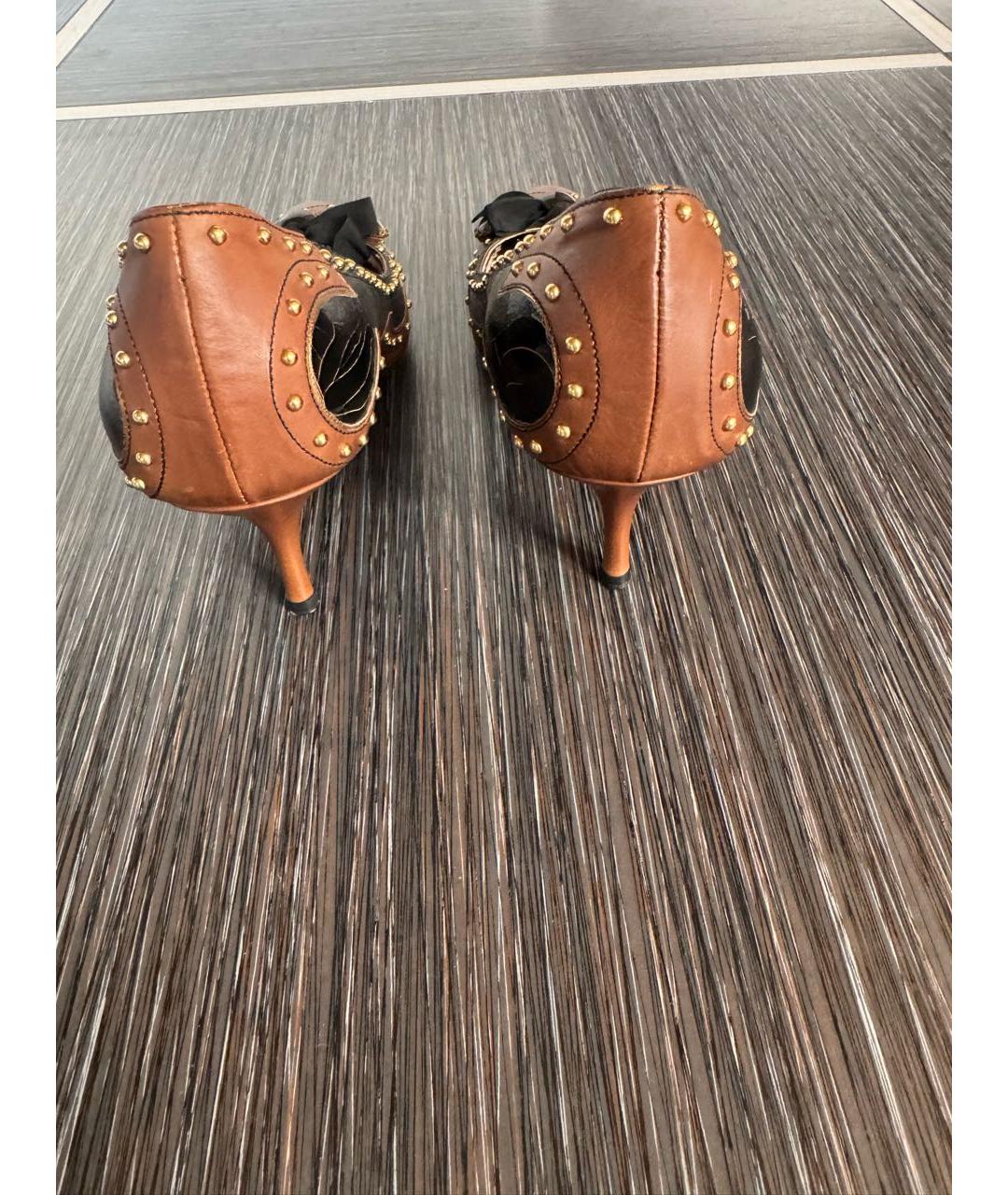 MIU MIU Коричневые кожаные туфли, фото 3