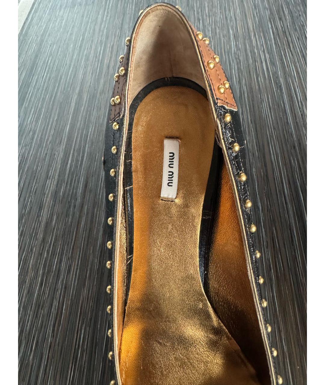 MIU MIU Коричневые кожаные туфли, фото 7