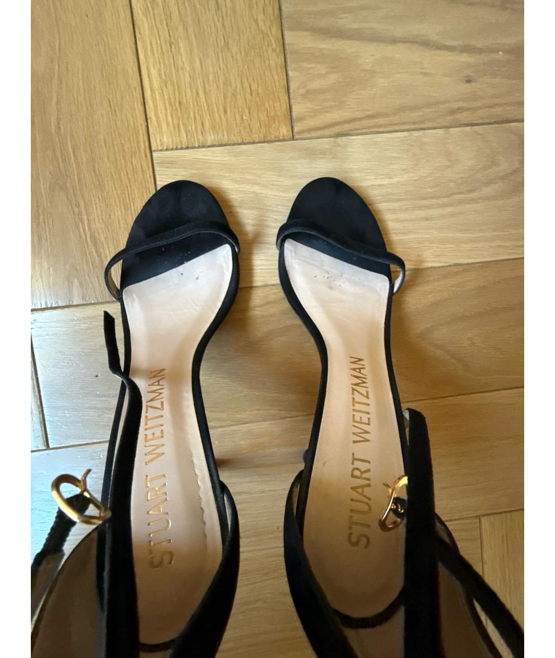 STUART WEITZMAN Черные замшевые босоножки, фото 3