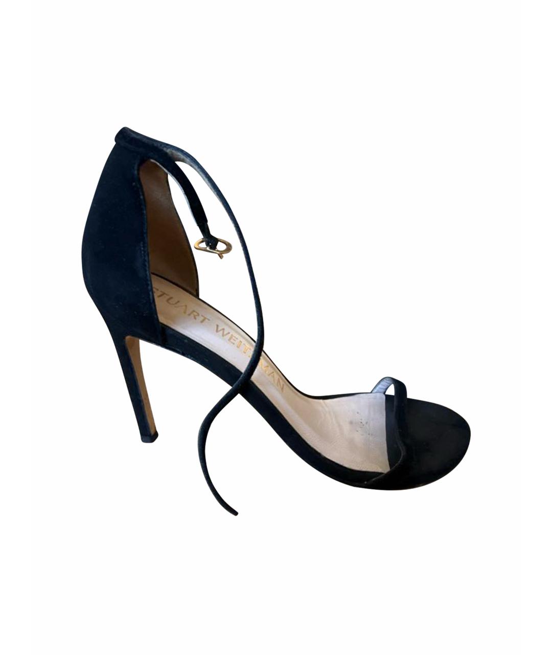 STUART WEITZMAN Черные замшевые босоножки, фото 6