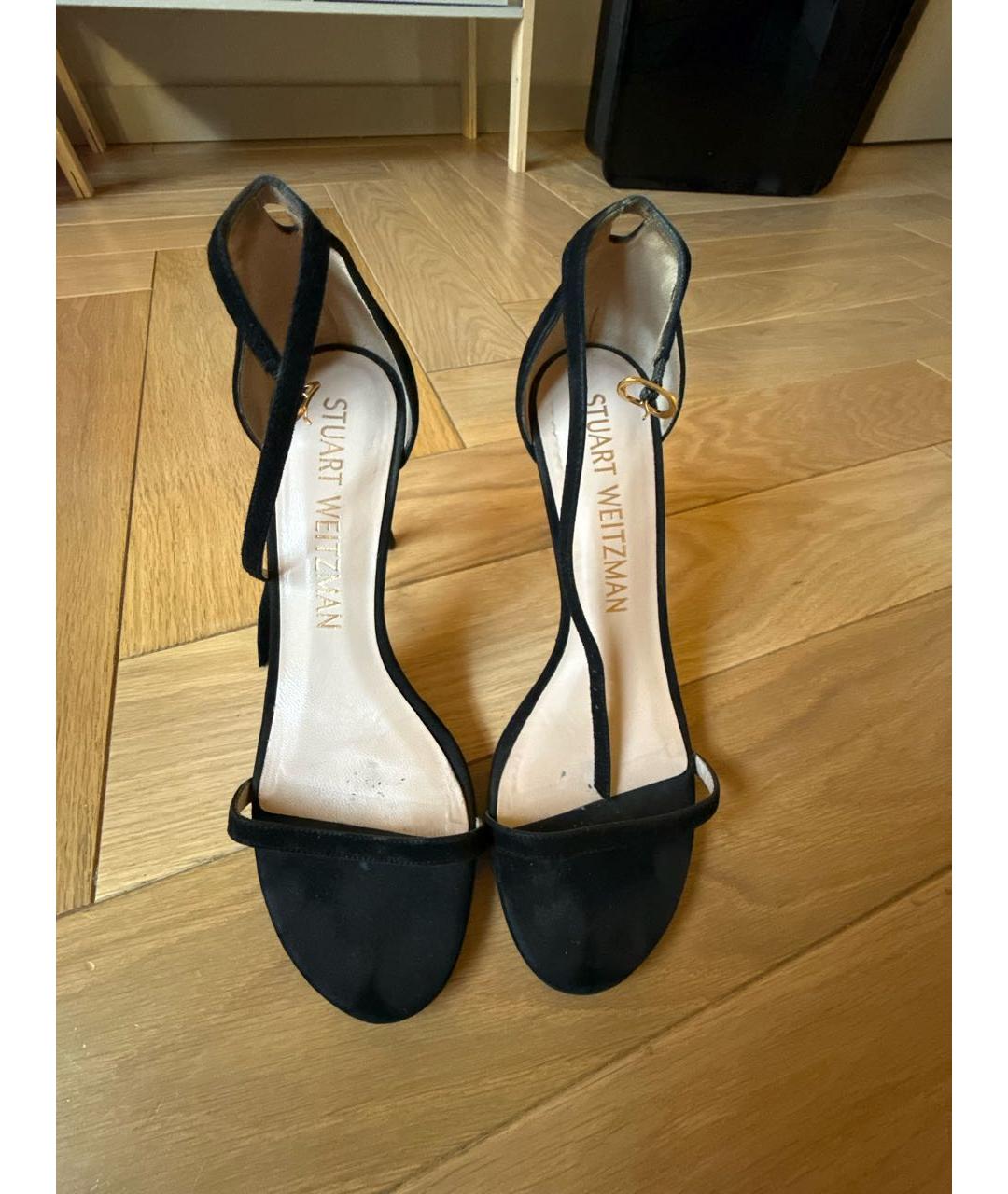 STUART WEITZMAN Черные замшевые босоножки, фото 2