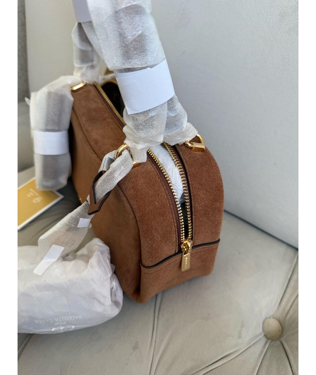 MICHAEL KORS Коричневая замшевая сумка с короткими ручками, фото 6