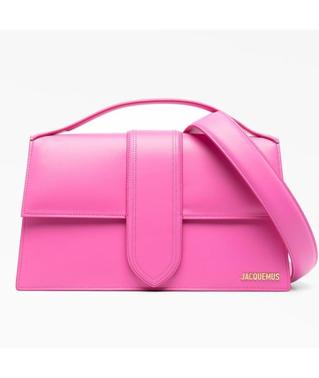 JACQUEMUS Фуксия кожаная сумка с короткими ручками, фото 9