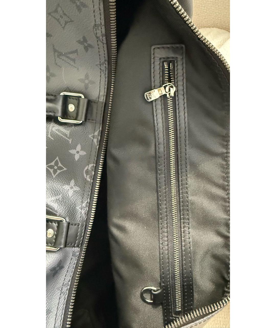 LOUIS VUITTON Антрацитовая дорожная/спортивная сумка из канвы, фото 5