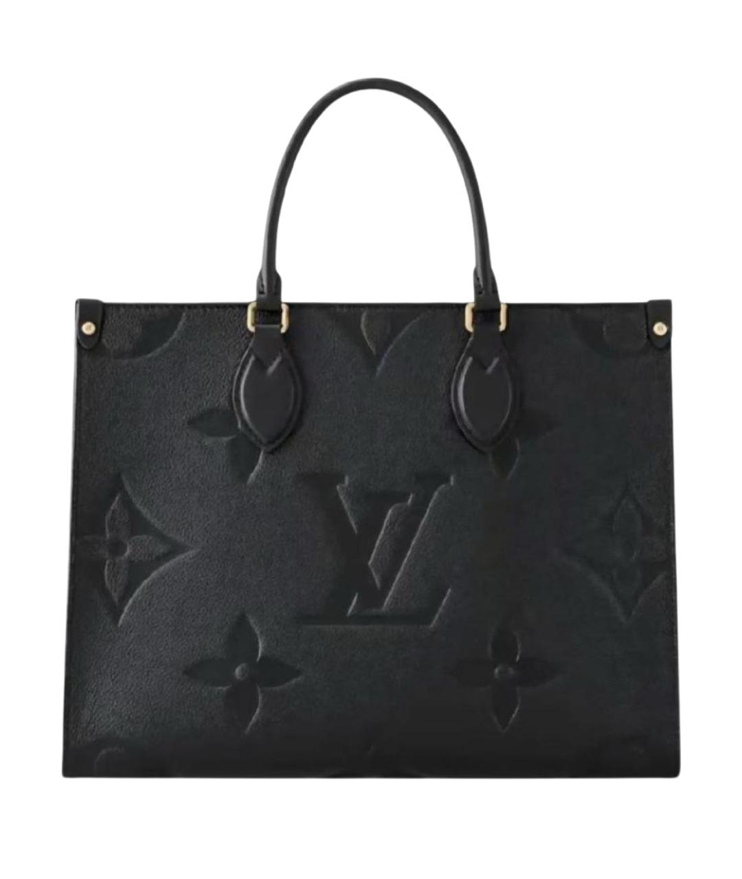 LOUIS VUITTON Черная кожаная сумка тоут, фото 1