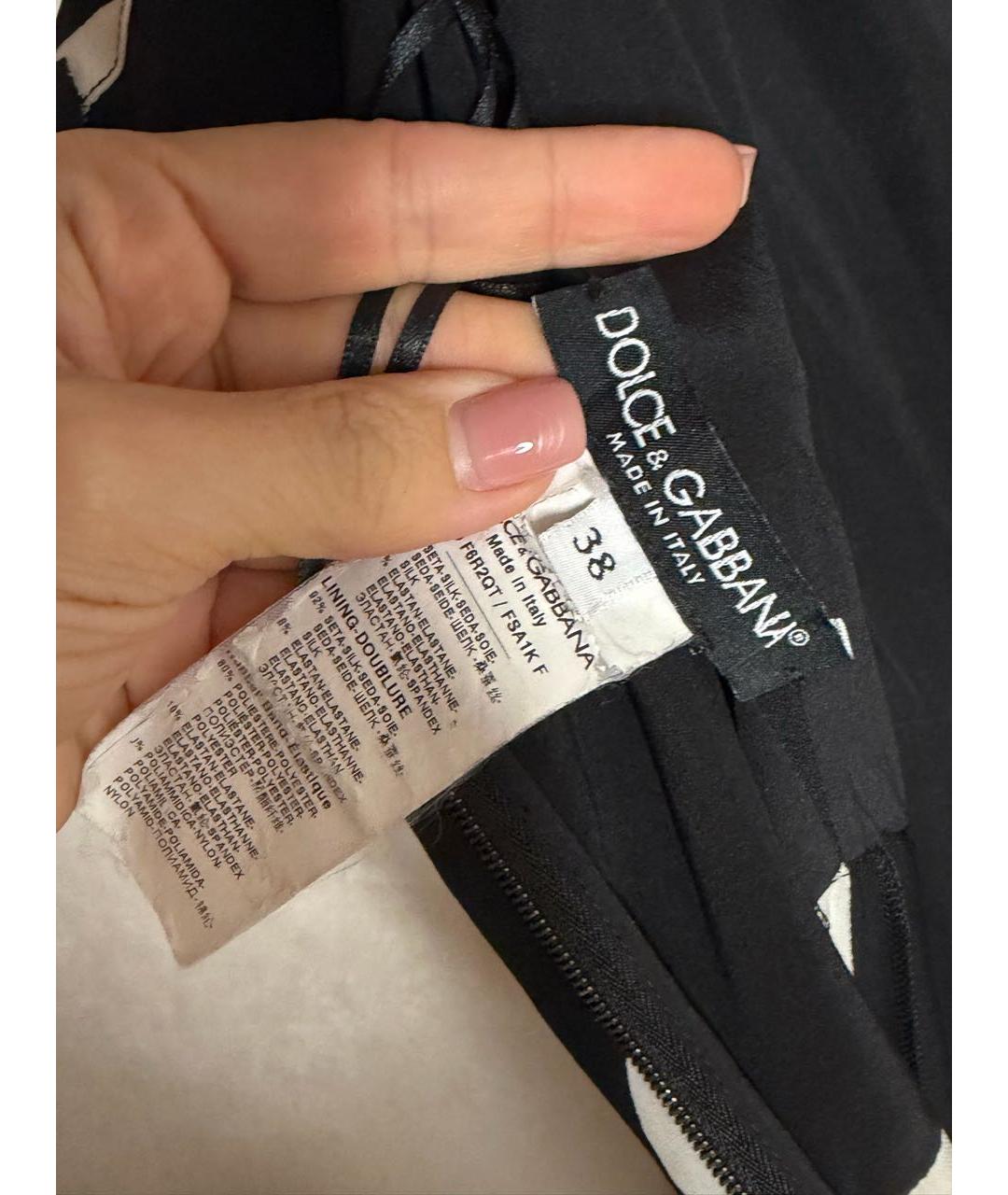 DOLCE&GABBANA Черное шелковое коктейльное платье, фото 5