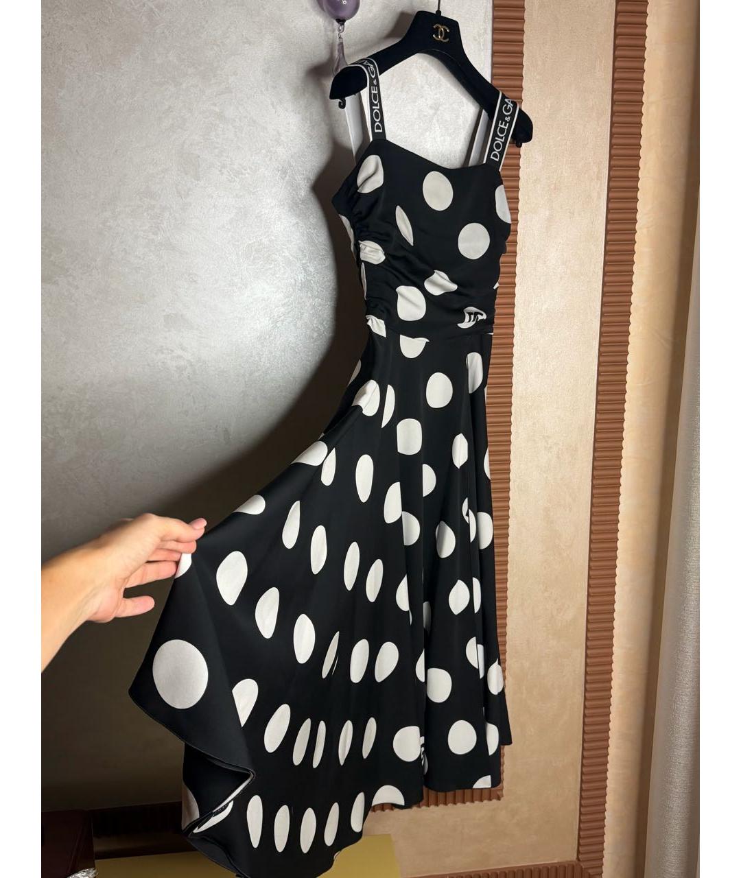 DOLCE&GABBANA Черное шелковое коктейльное платье, фото 2