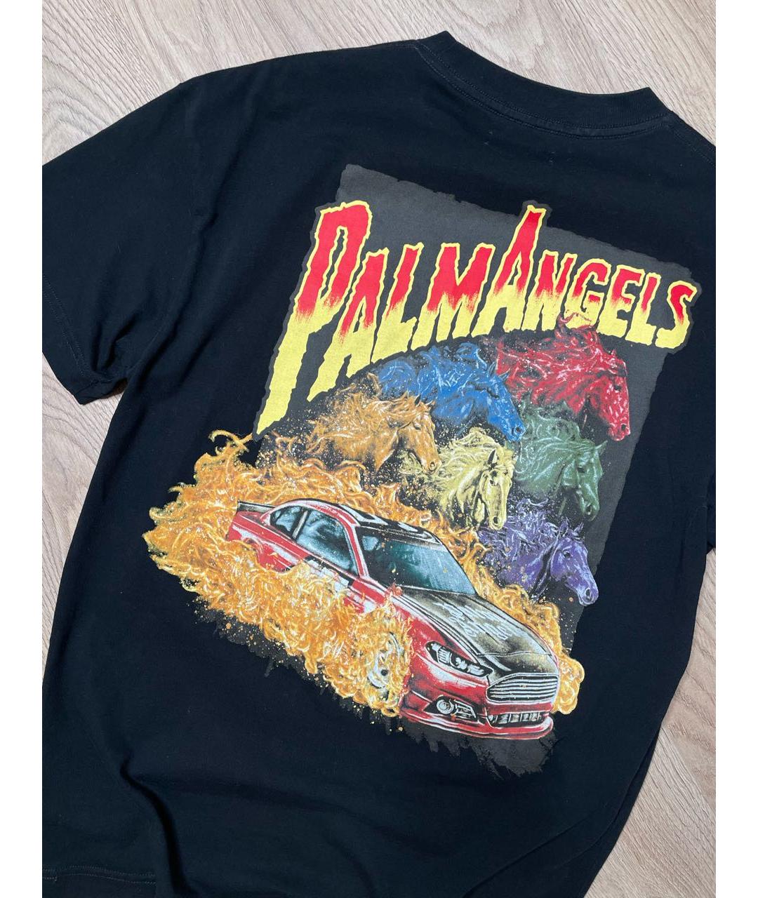 PALM ANGELS Черная хлопковая футболка, фото 2