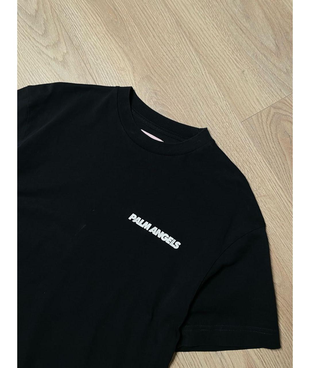 PALM ANGELS Черная хлопковая футболка, фото 4
