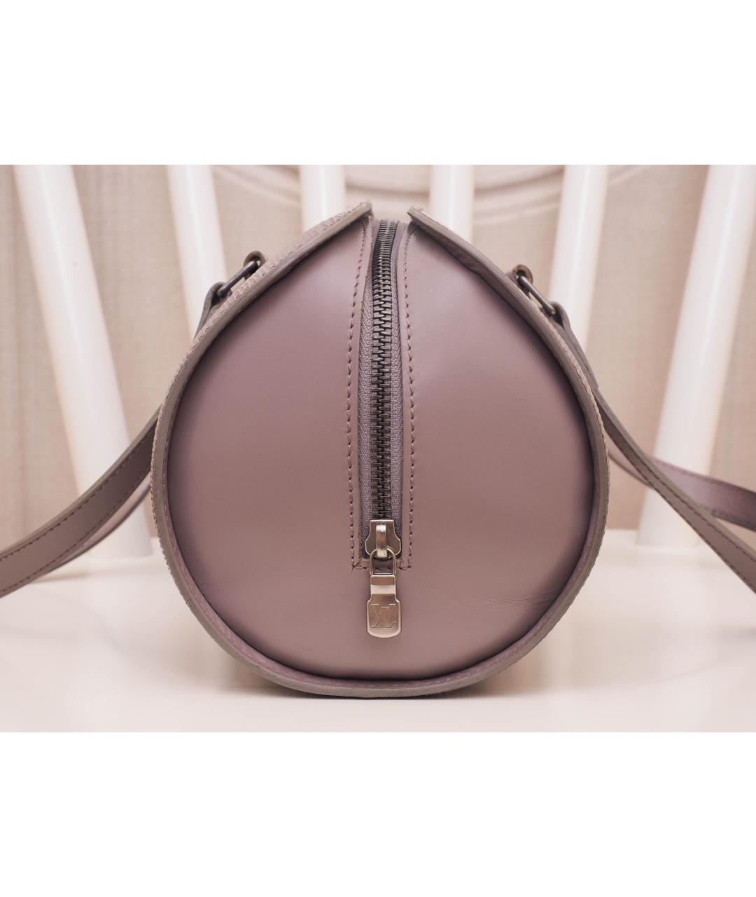 LOUIS VUITTON Серая кожаная сумка с короткими ручками, фото 4
