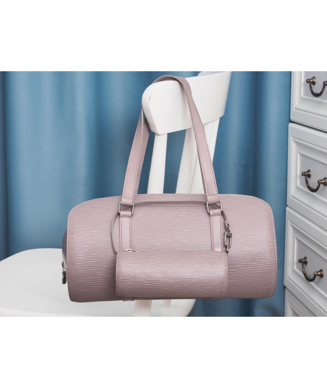 LOUIS VUITTON Серая кожаная сумка с короткими ручками, фото 10