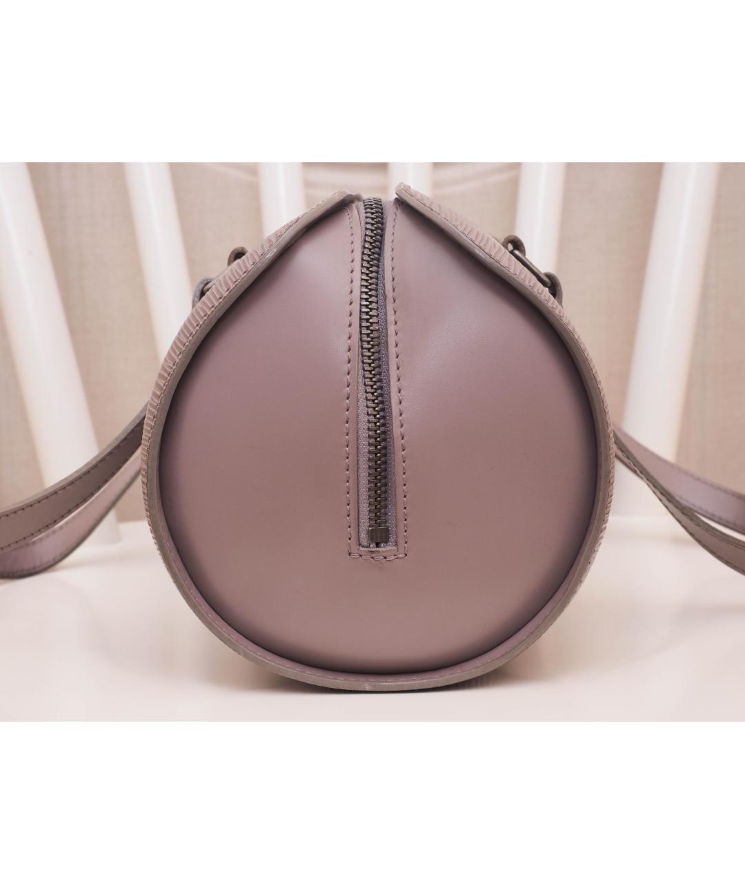 LOUIS VUITTON Серая кожаная сумка с короткими ручками, фото 5