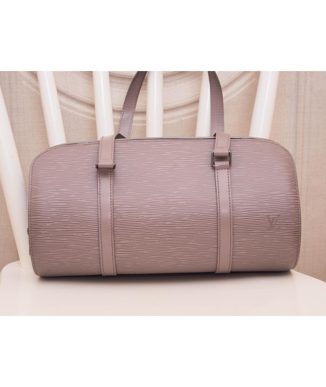 LOUIS VUITTON Серая кожаная сумка с короткими ручками, фото 3
