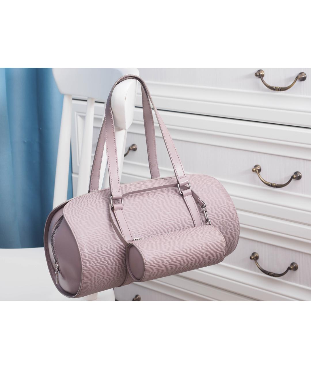 LOUIS VUITTON Серая кожаная сумка с короткими ручками, фото 2
