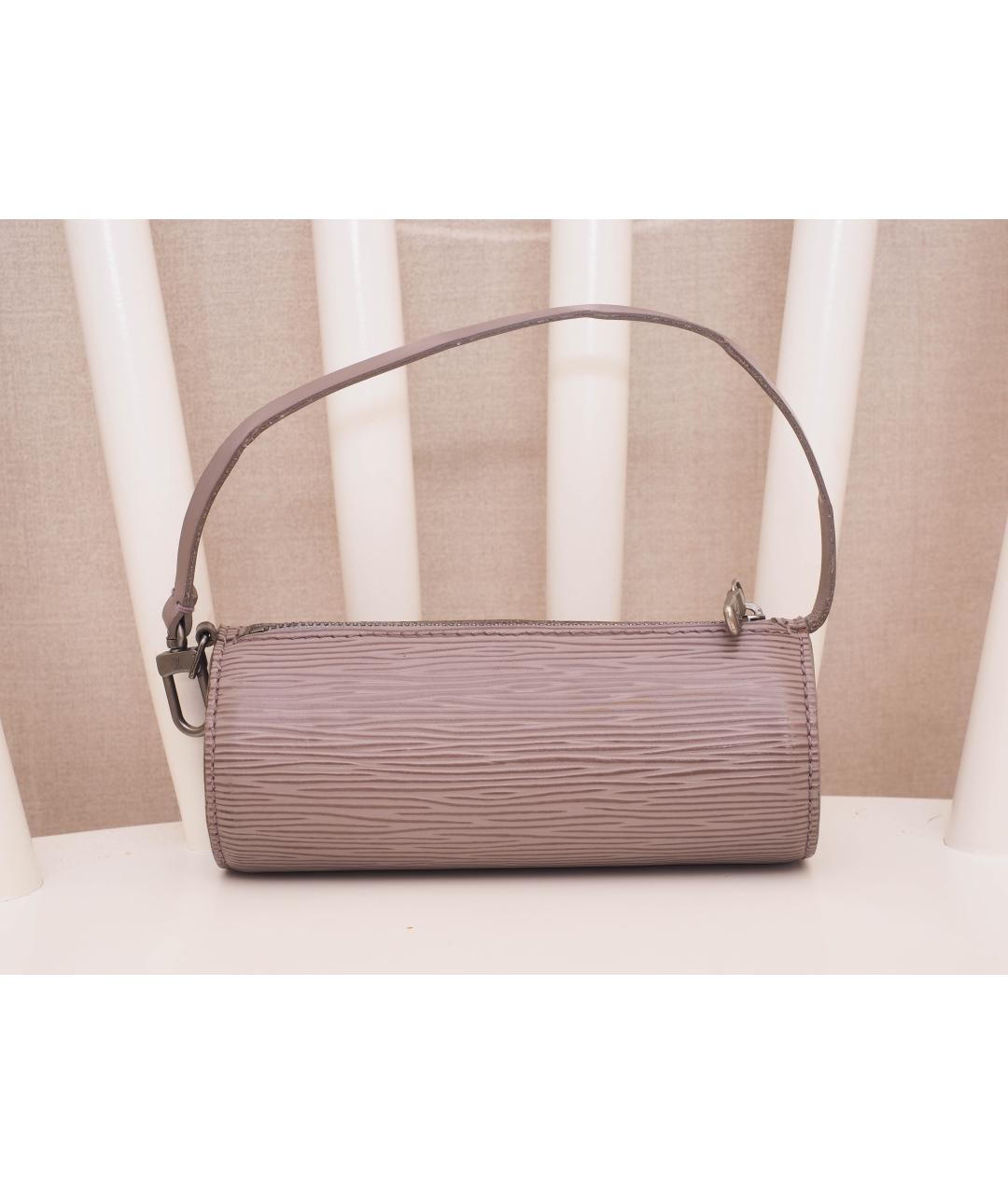 LOUIS VUITTON Серая кожаная сумка с короткими ручками, фото 8