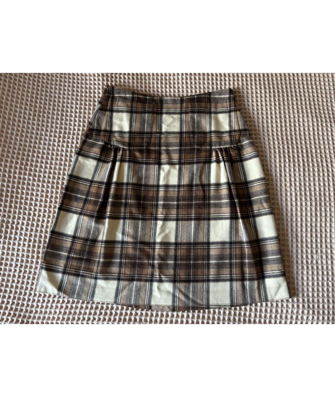 BURBERRY Коричневая шерстяная юбка миди, фото 7