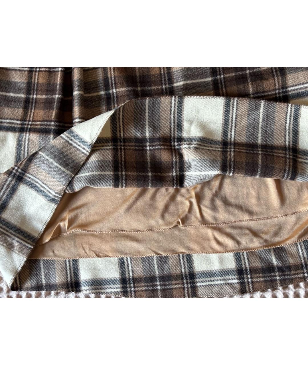 BURBERRY Коричневая шерстяная юбка миди, фото 4