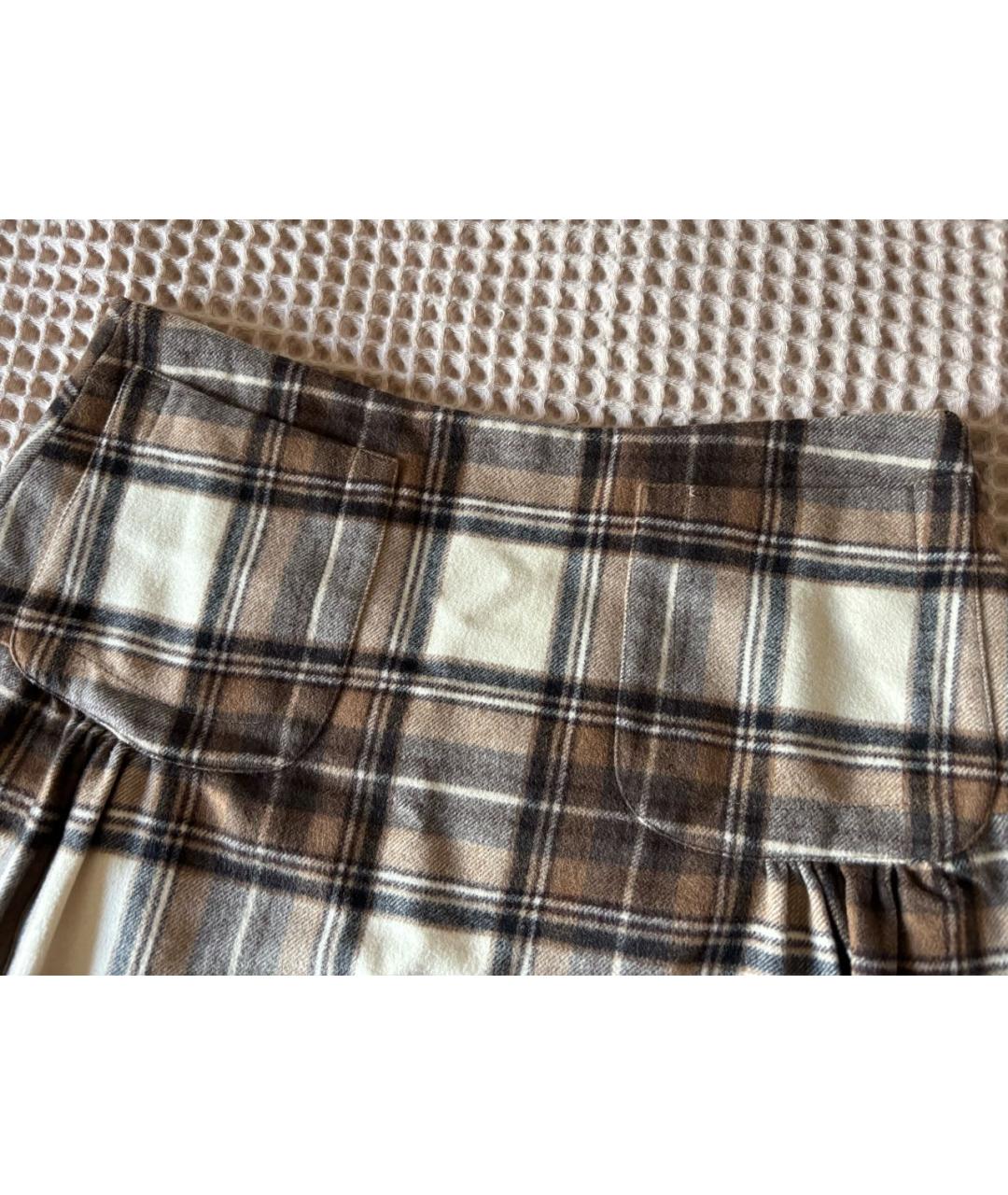 BURBERRY Коричневая шерстяная юбка миди, фото 2