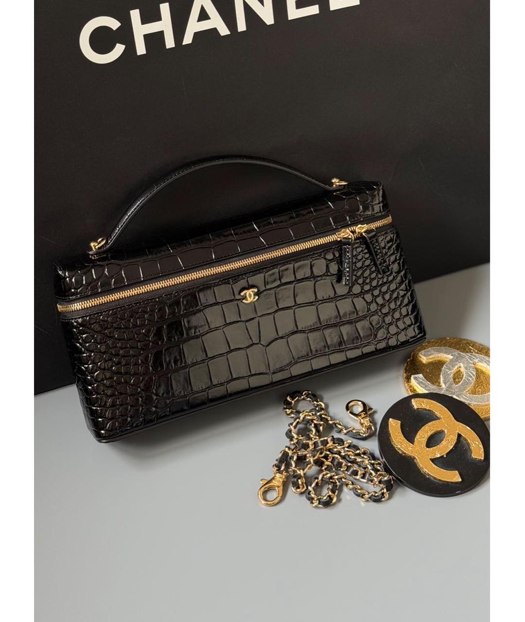CHANEL Черная кожаная сумка через плечо, фото 3