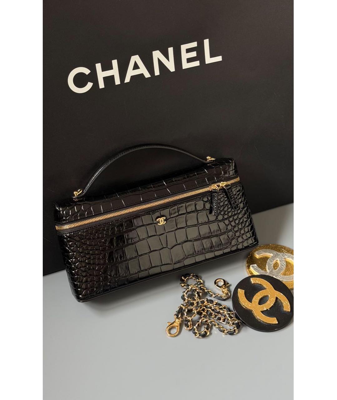 CHANEL Черная кожаная сумка через плечо, фото 2