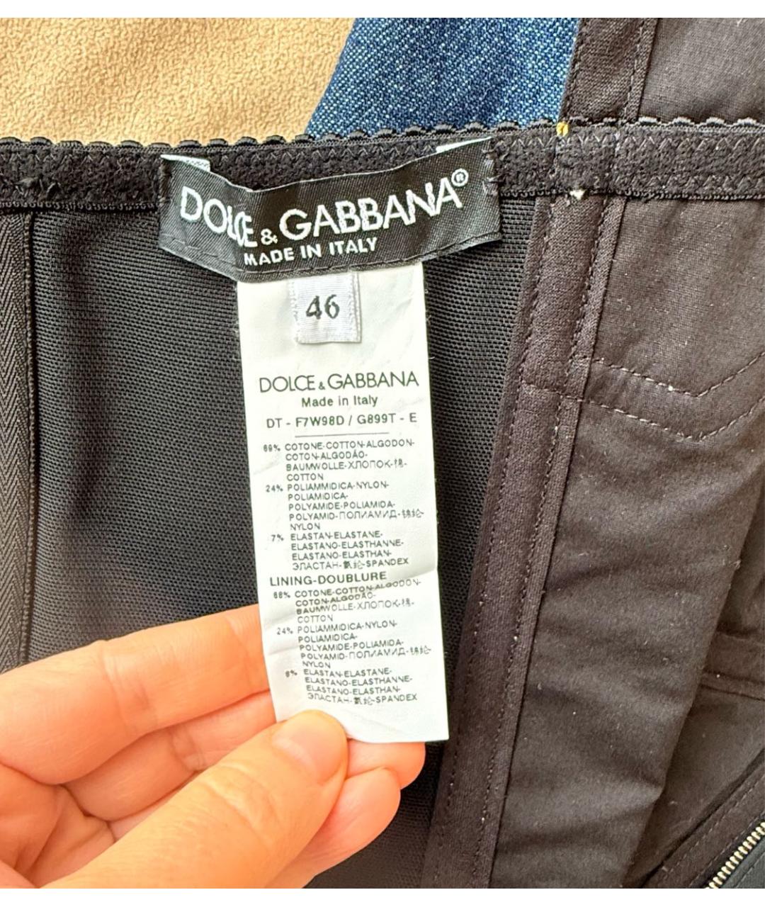 DOLCE&GABBANA Темно-синий деним корсет, фото 4