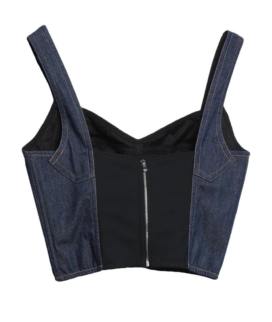 DOLCE&GABBANA Темно-синий деним корсет, фото 2