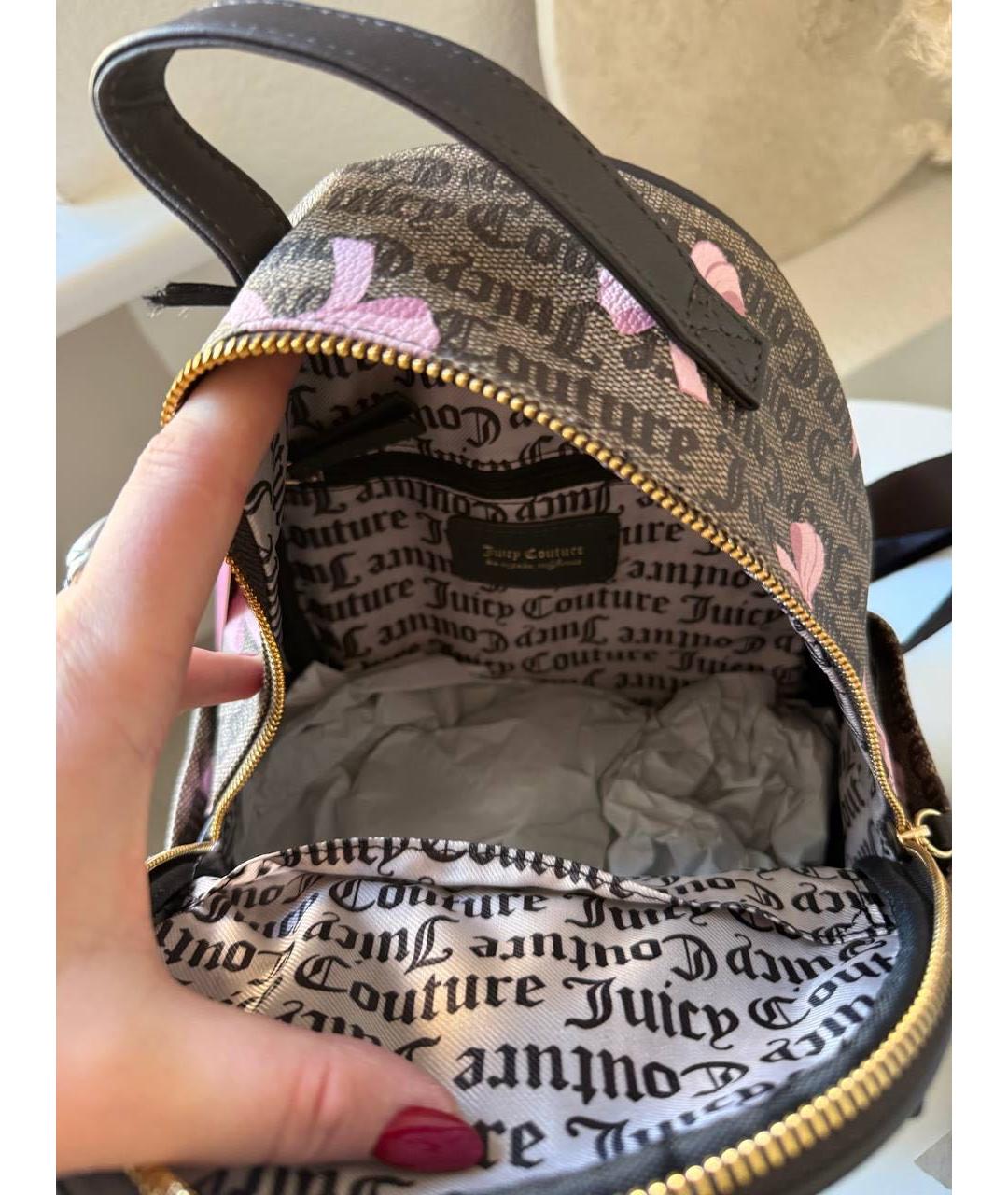 JUICY COUTURE Коричневый рюкзак из канвы, фото 4