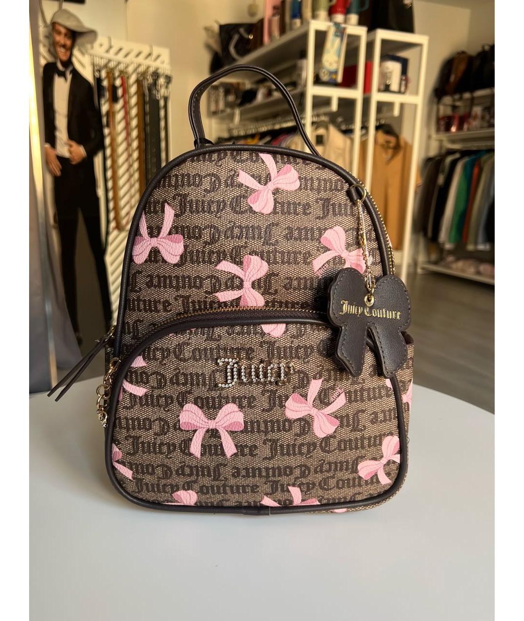 JUICY COUTURE Коричневый рюкзак из канвы, фото 6