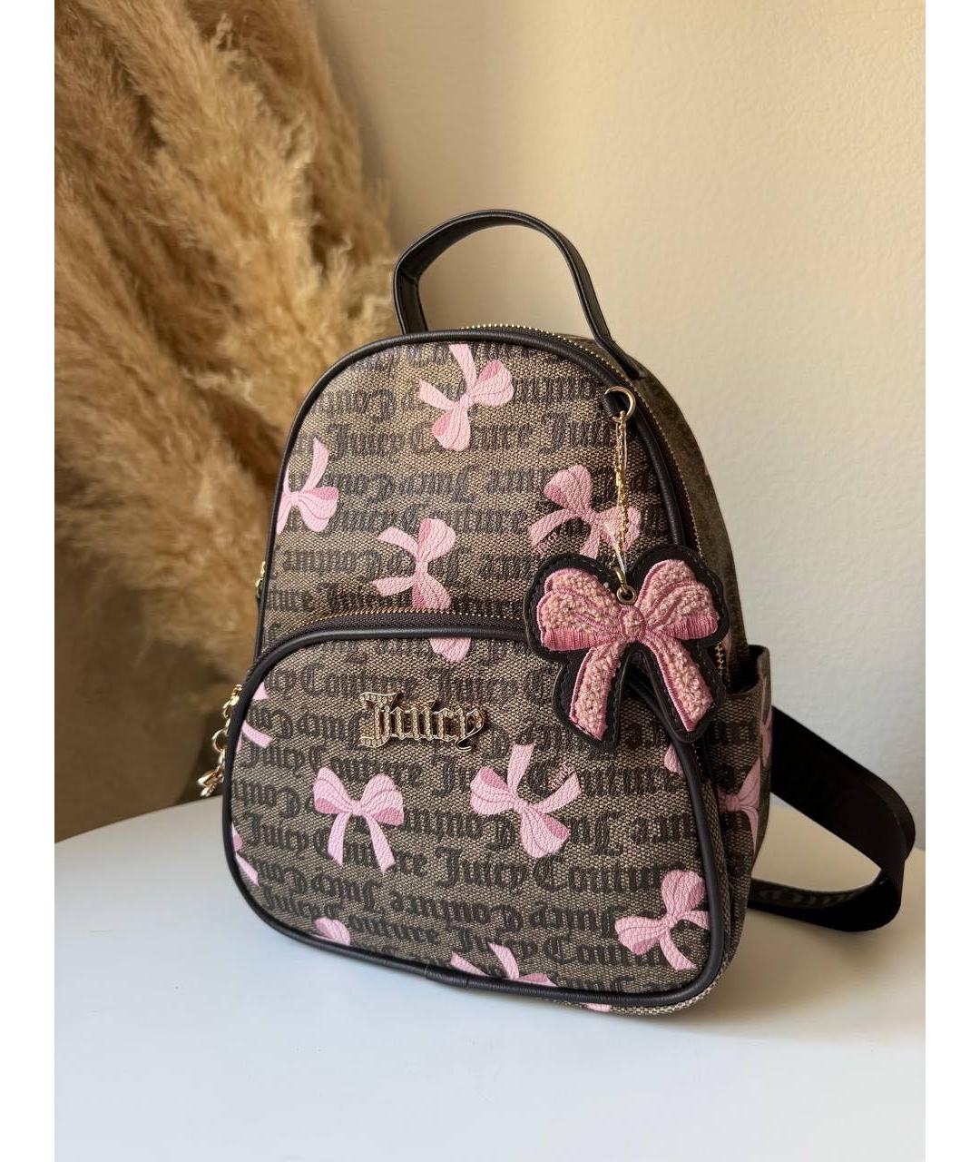 JUICY COUTURE Коричневый рюкзак из канвы, фото 2