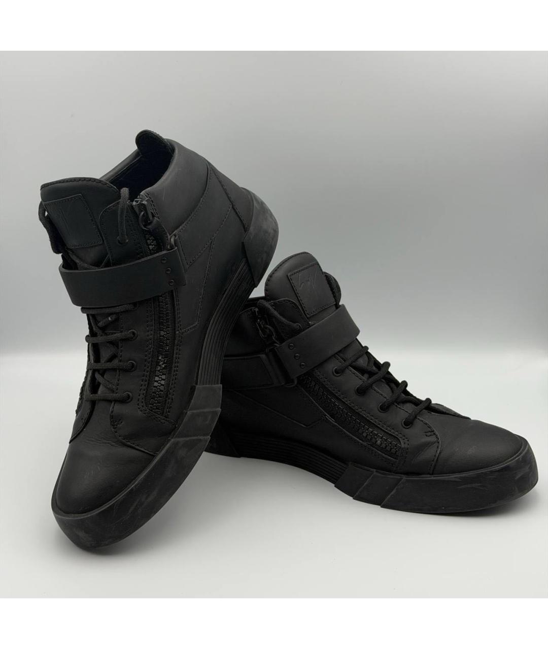 GIUSEPPE ZANOTTI DESIGN Черные высокие кроссовки / кеды, фото 4