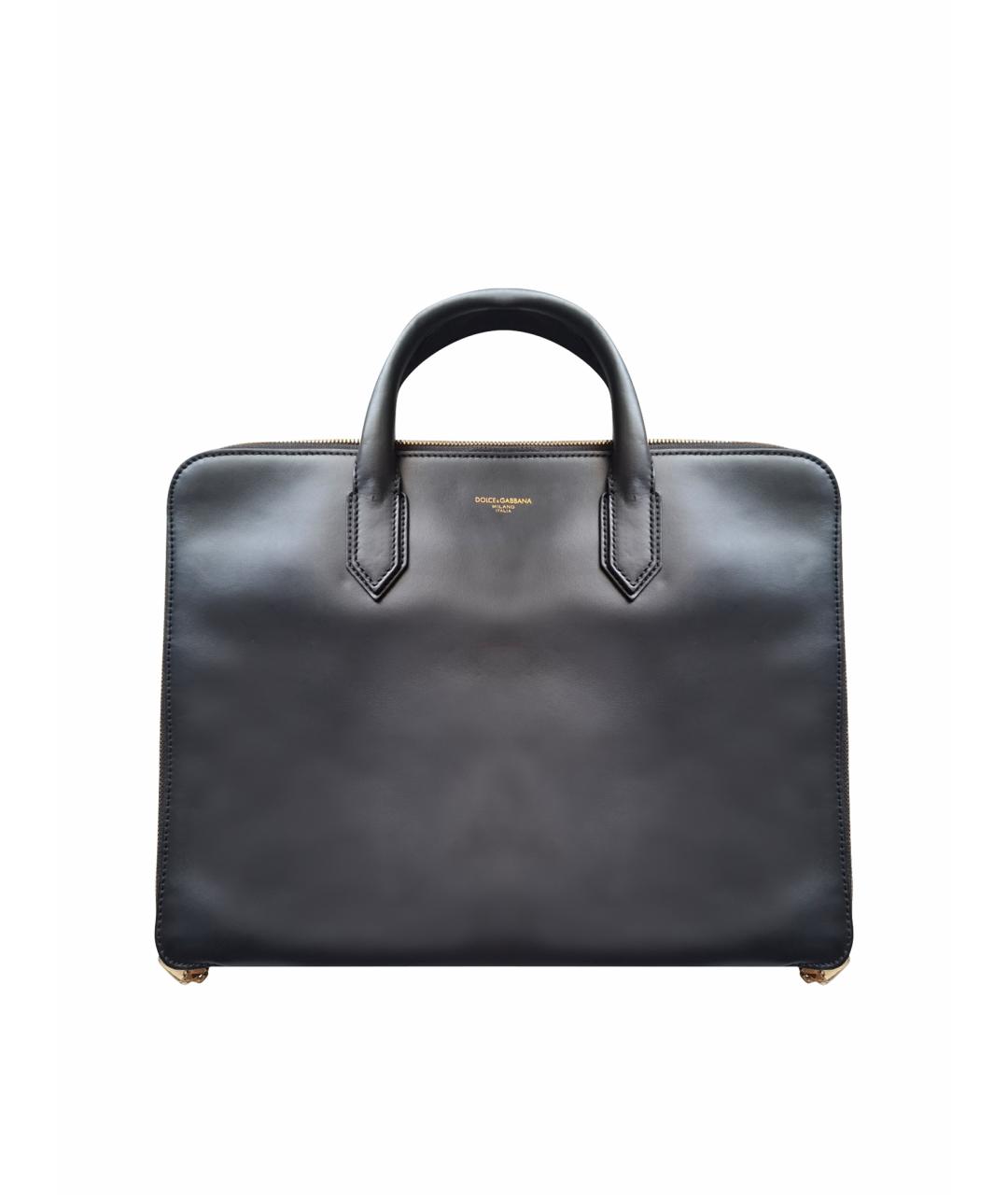 DOLCE&GABBANA Черная кожаная папка для документов, фото 1