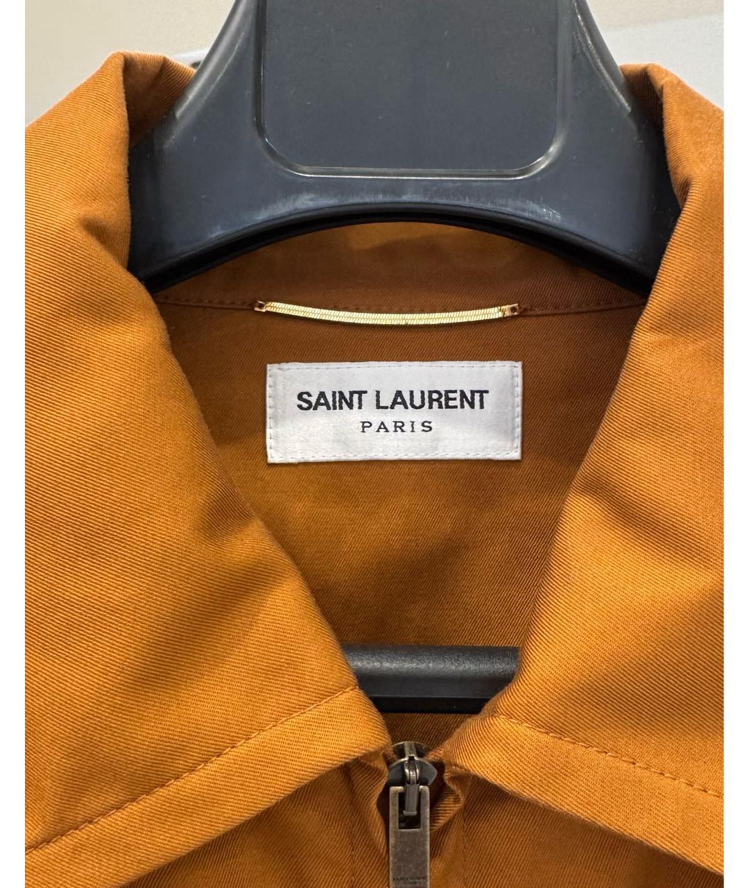 SAINT LAURENT Оранжевое хлопковое повседневное платье, фото 5