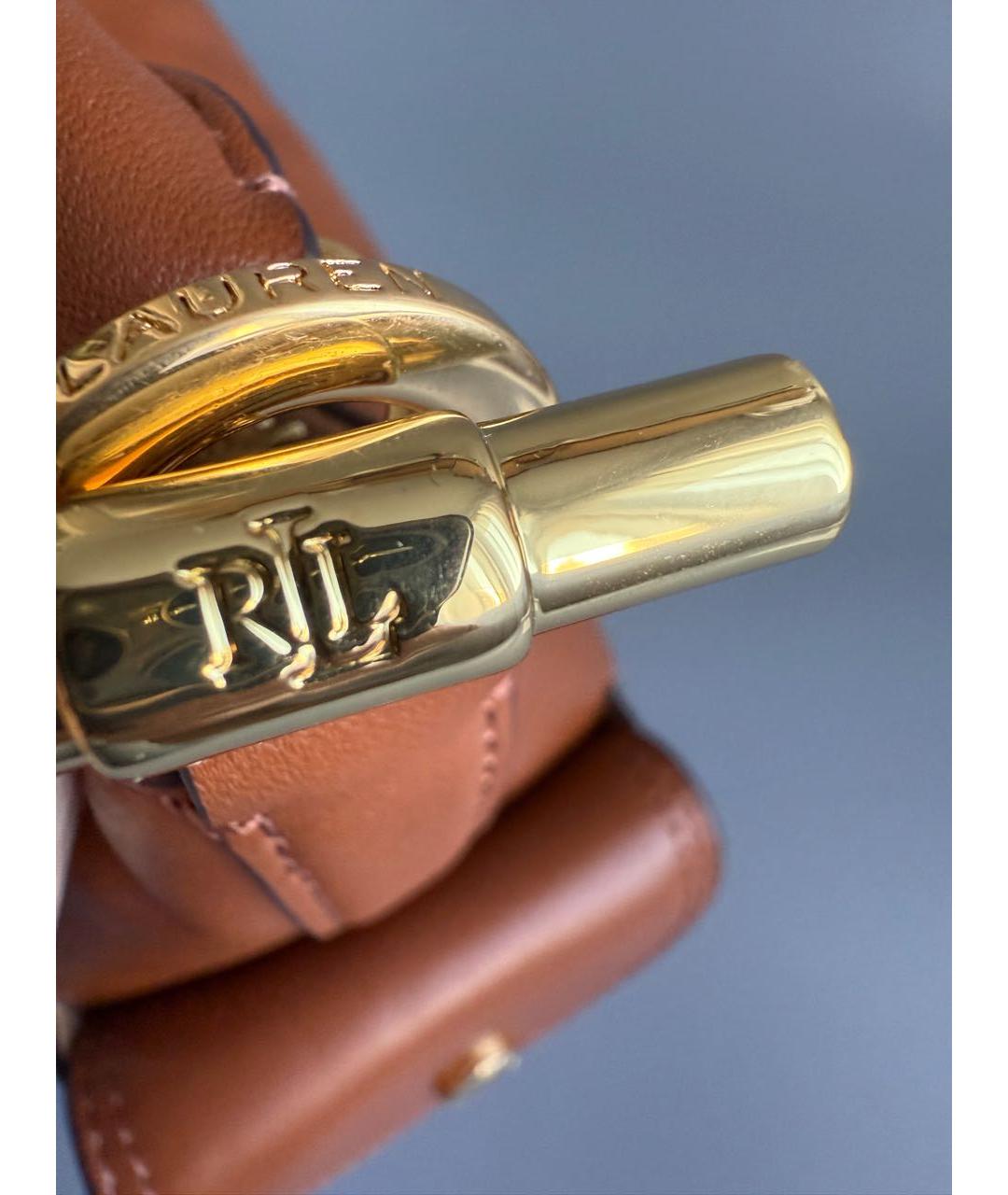 RALPH LAUREN Коричневая кожаная сумка через плечо, фото 8