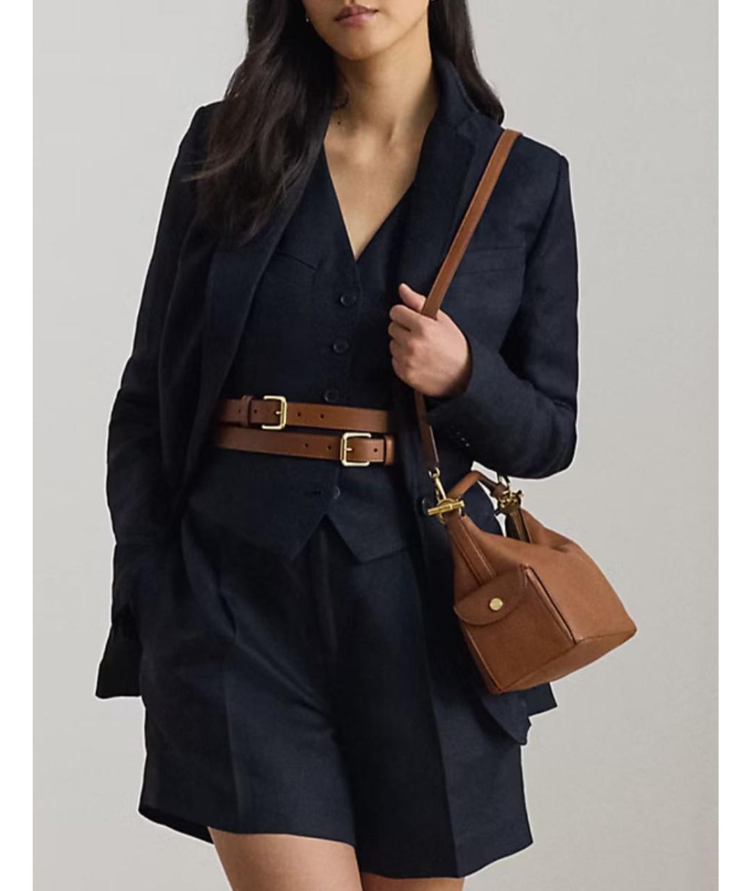 RALPH LAUREN Коричневая кожаная сумка через плечо, фото 4