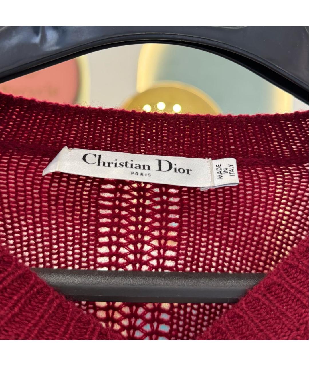 CHRISTIAN DIOR Бордовый кашемировый джемпер / свитер, фото 4