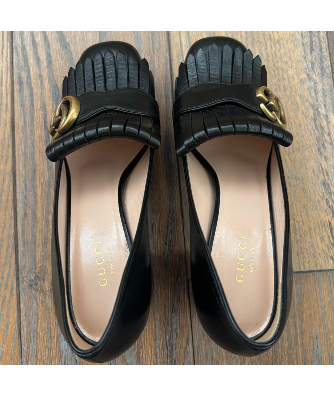 GUCCI Черные кожаные туфли, фото 3