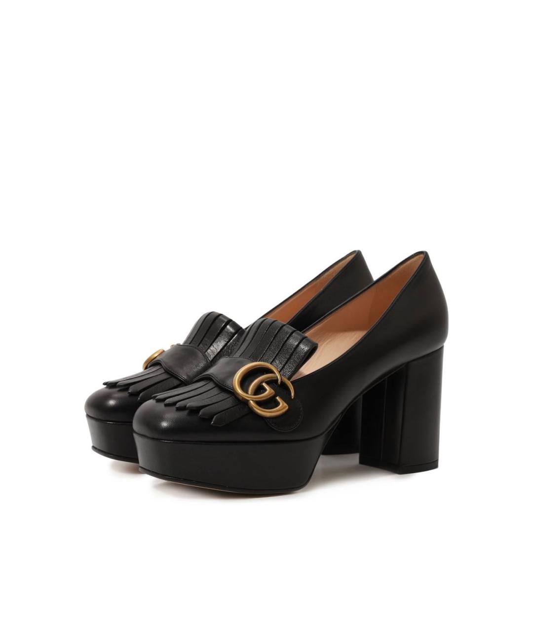 GUCCI Черные кожаные туфли, фото 5