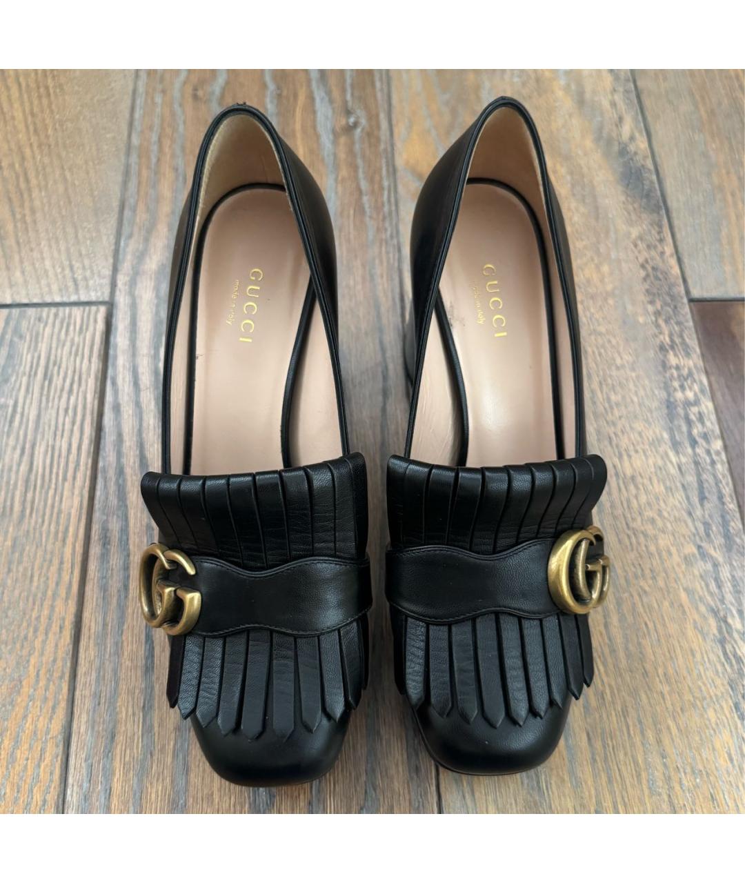 GUCCI Черные кожаные туфли, фото 2