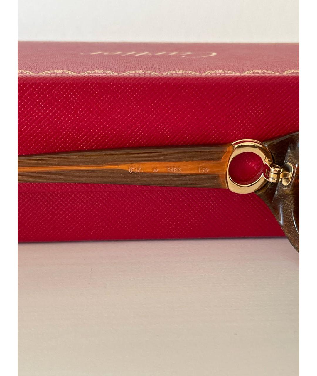 CARTIER Коричневые пластиковые солнцезащитные очки, фото 6