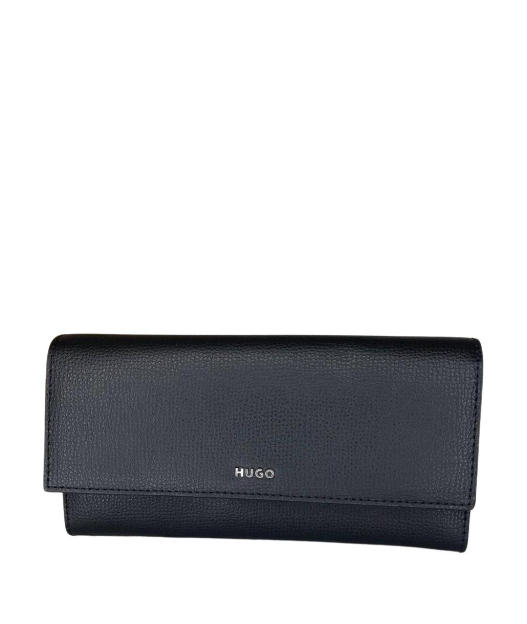 HUGO BOSS Черный кожаный кошелек, фото 1