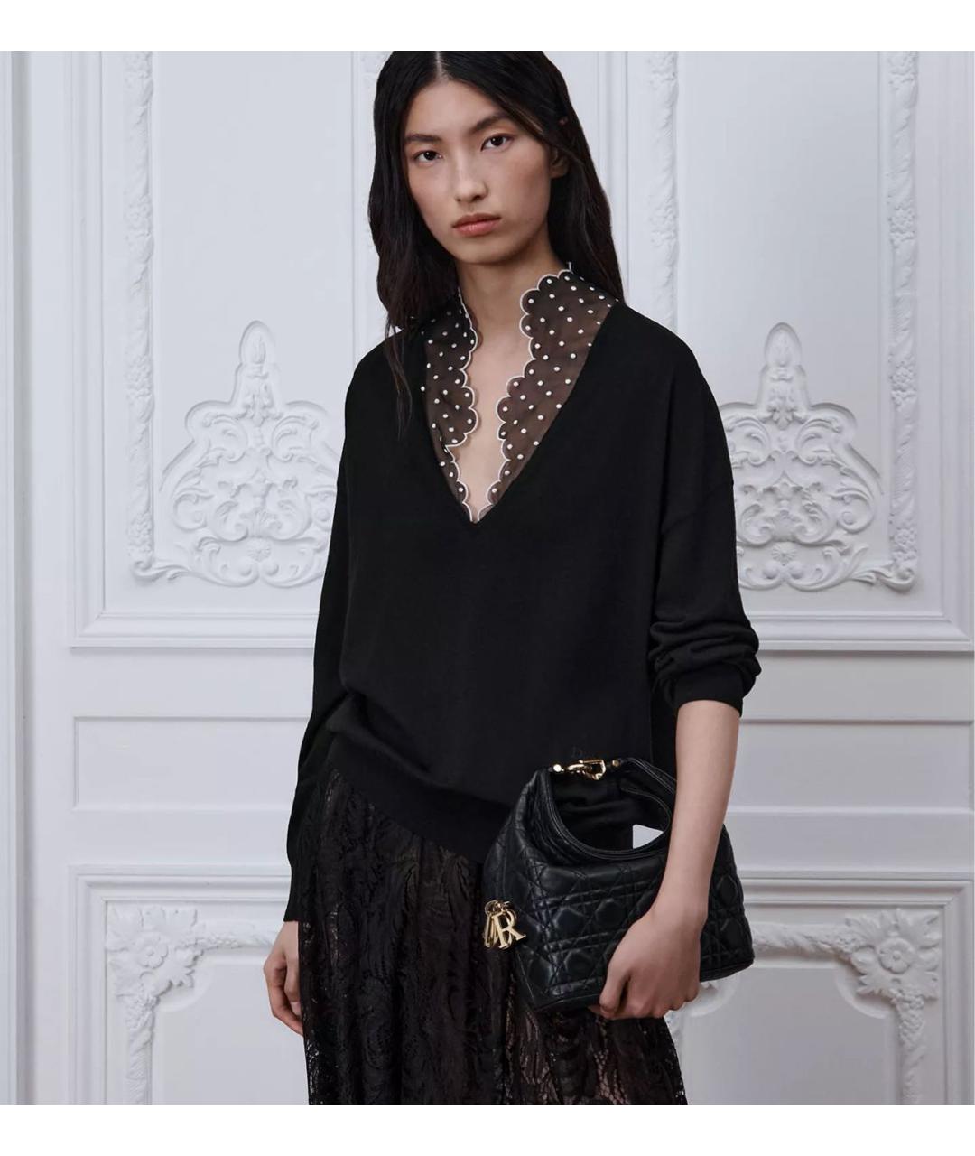 CHRISTIAN DIOR Черная кожаная сумка с короткими ручками, фото 7