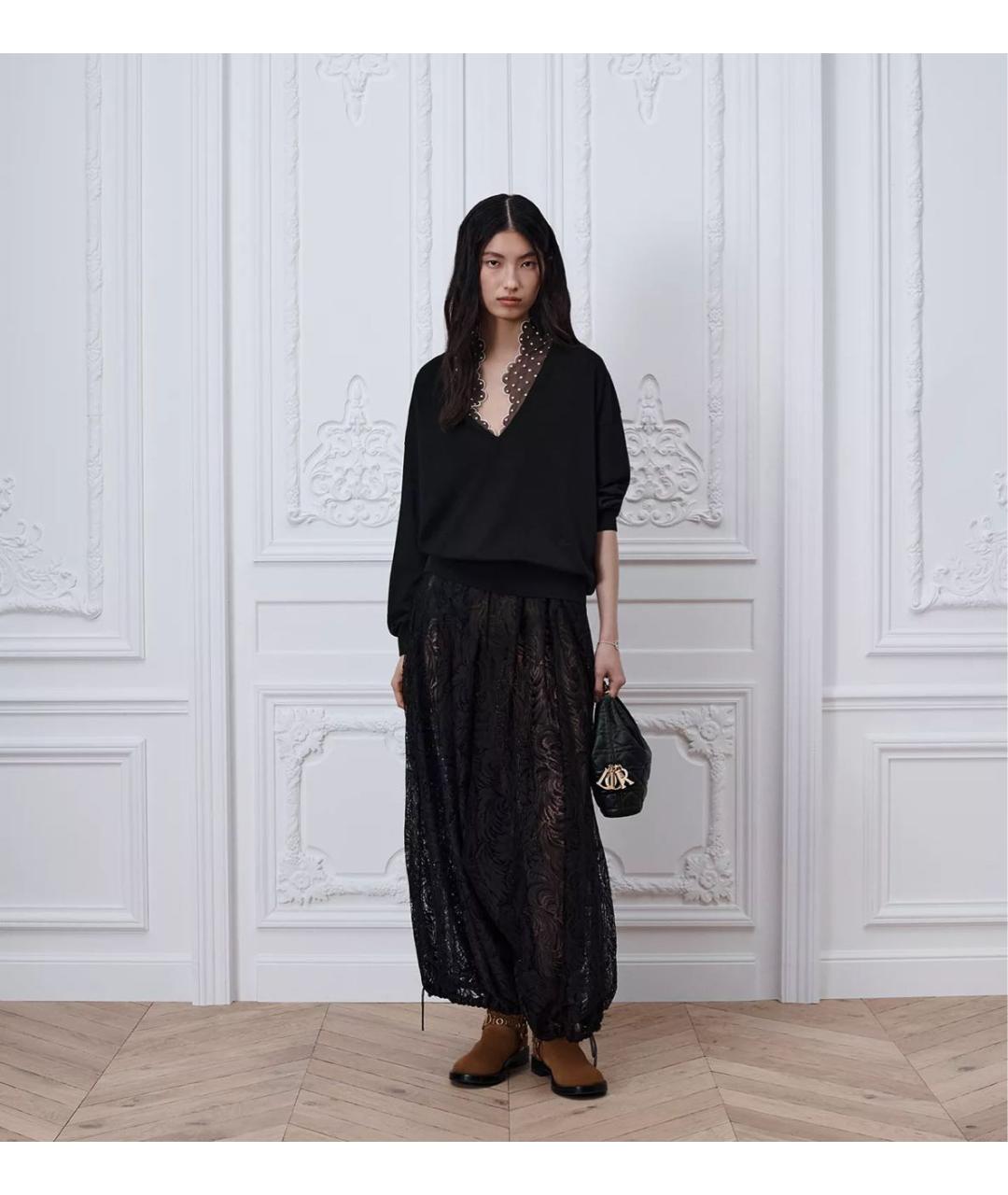 CHRISTIAN DIOR Черная кожаная сумка с короткими ручками, фото 6
