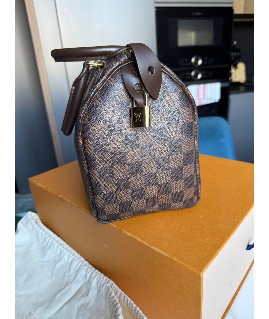 LOUIS VUITTON Коричневая сумка с короткими ручками из канвы, фото 6