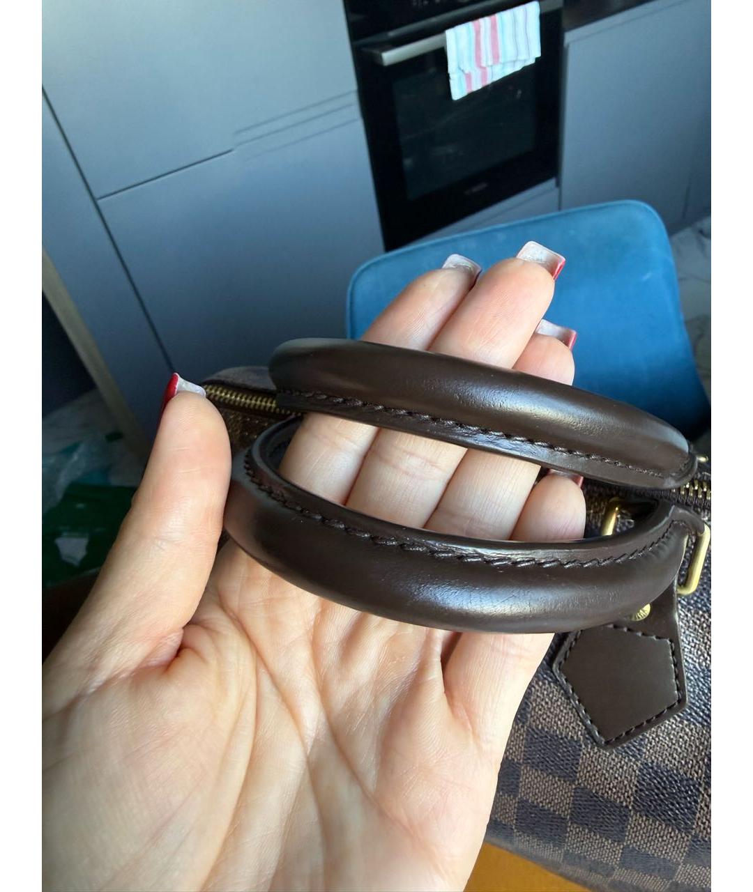 LOUIS VUITTON Коричневая сумка с короткими ручками из канвы, фото 4
